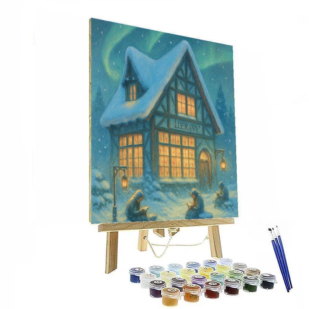 North Pole Library At First Snow Paint by numbers art