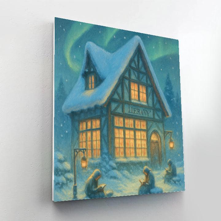 North Pole Library At First Snow Paint by numbers art