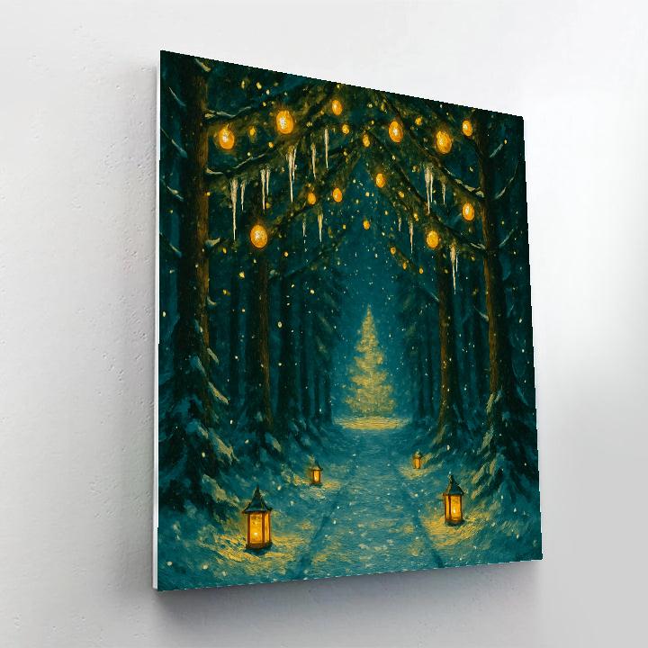 Snowy Cathedral Of Evergreen Boughs Paint by numbers kits