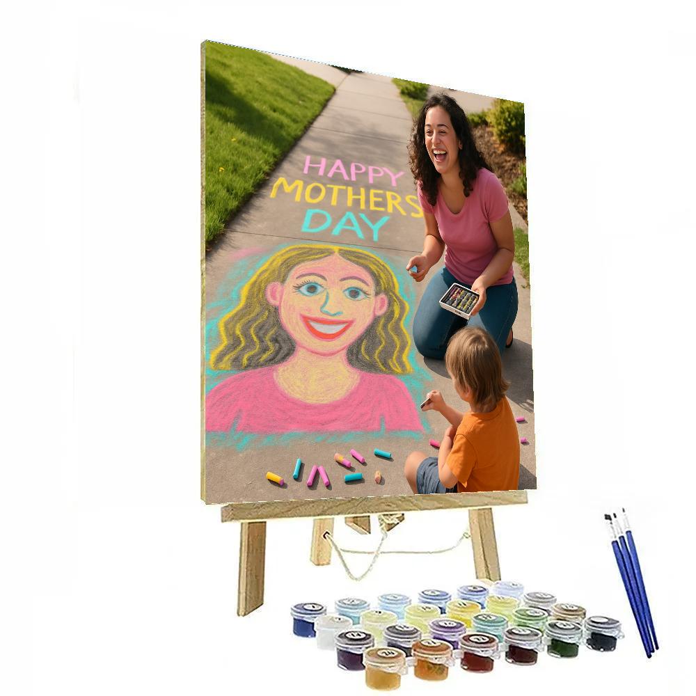 Sidewalk Chalk Portrait Of Mom painting number kit
