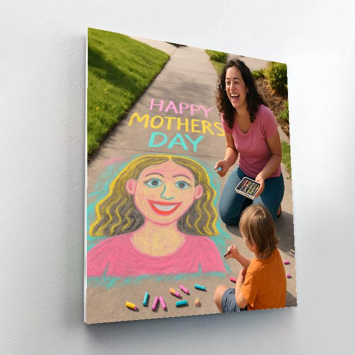 Sidewalk Chalk Portrait Of Mom painting number kit