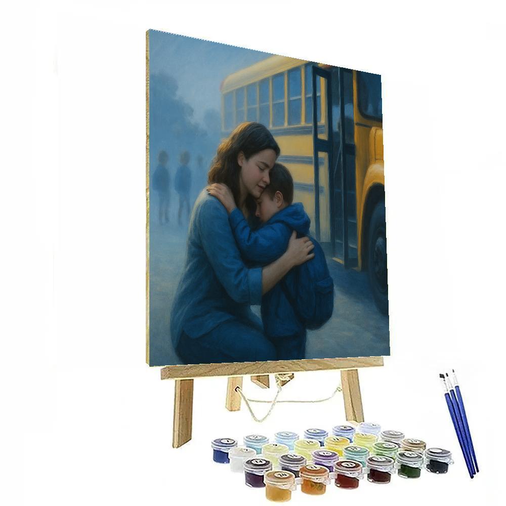 Bus Stop Goodbye Hug paint by color