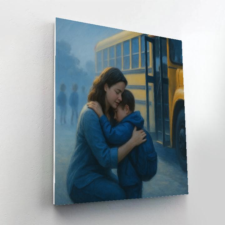 Bus Stop Goodbye Hug paint by color