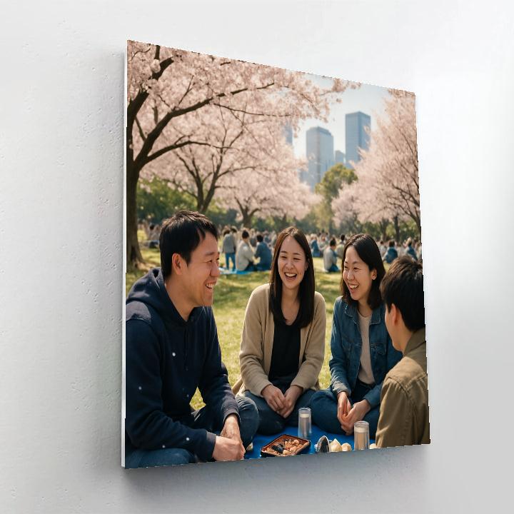Hanami Cherry Blossom Picnic In Tokyo Park Paint by numbers kits