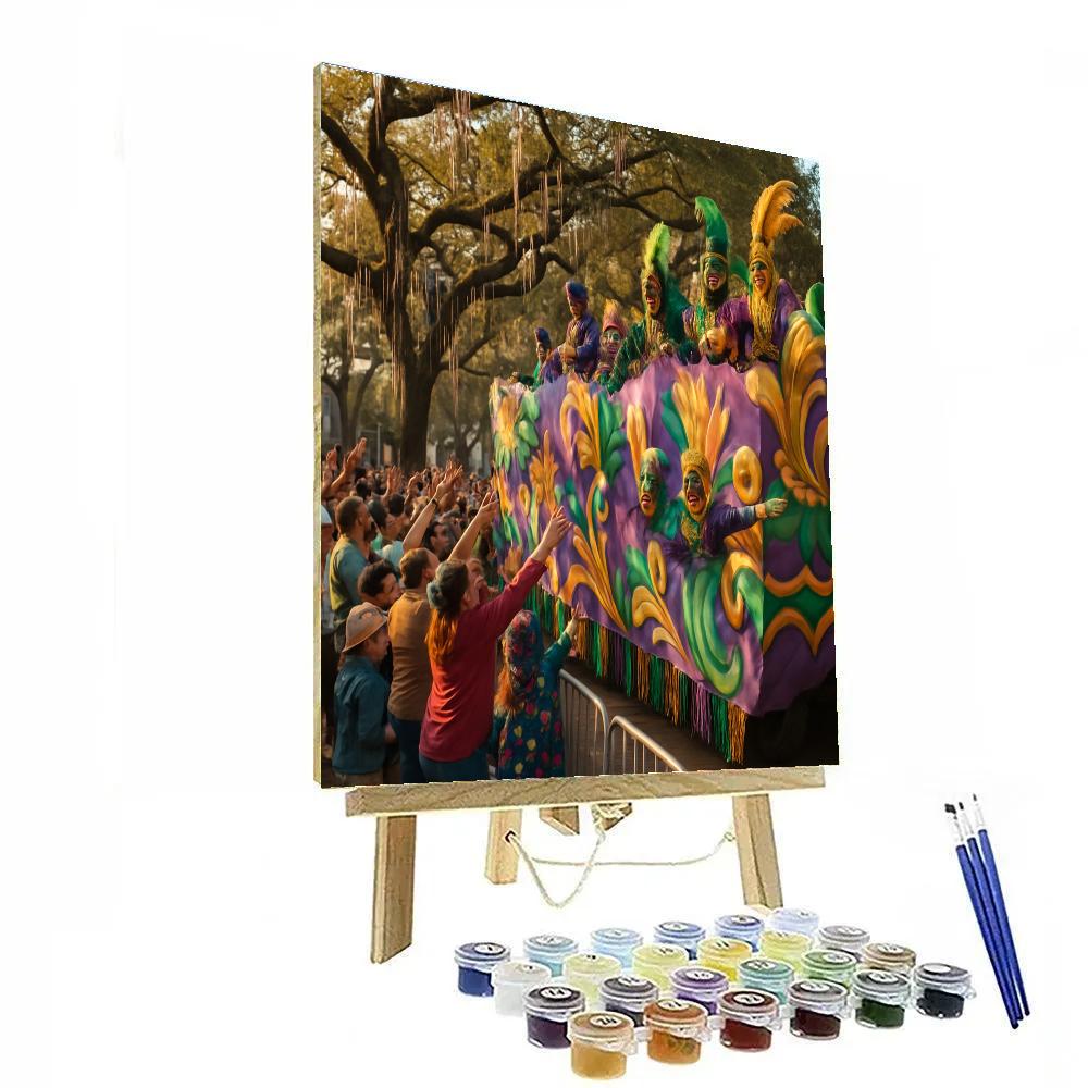 Mardi Gras Float Passing St Charles Avenue New Orleans DIY paint by numbers