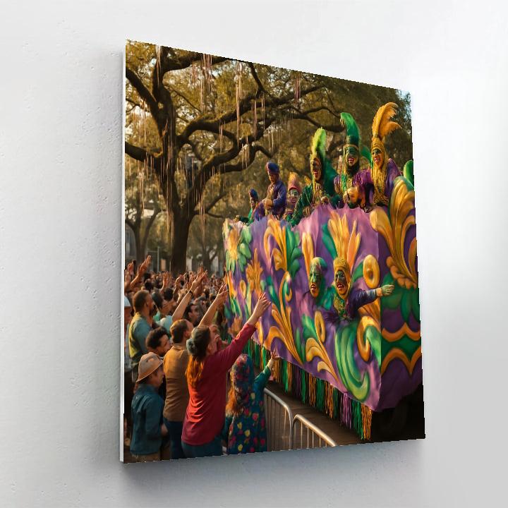 Mardi Gras Float Passing St Charles Avenue New Orleans DIY paint by numbers