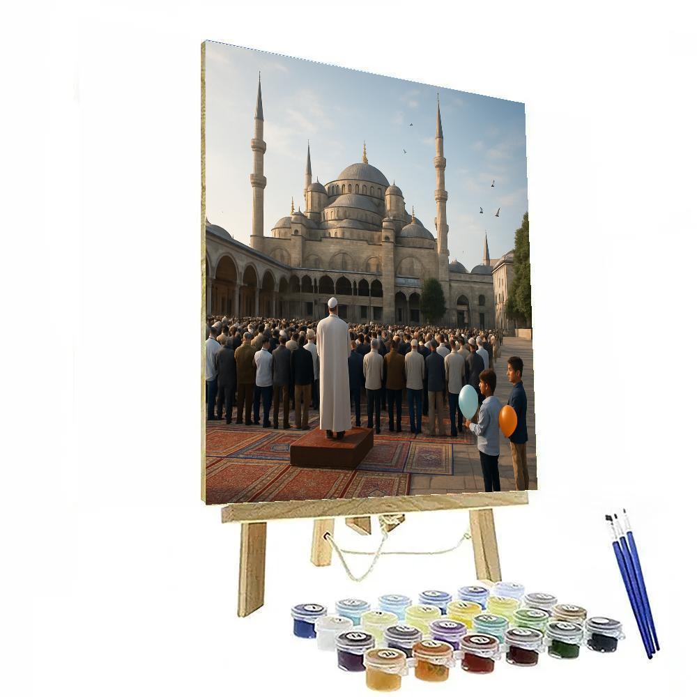 Eid Al Fitr Morning Prayer In Istanbul painting number kit