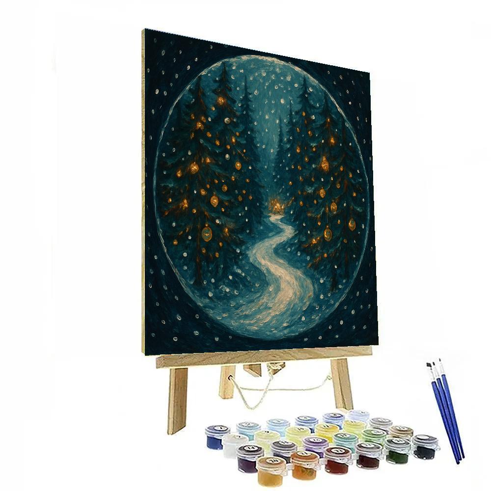 Snow Globe Forest Pathway DIY paint by numbers