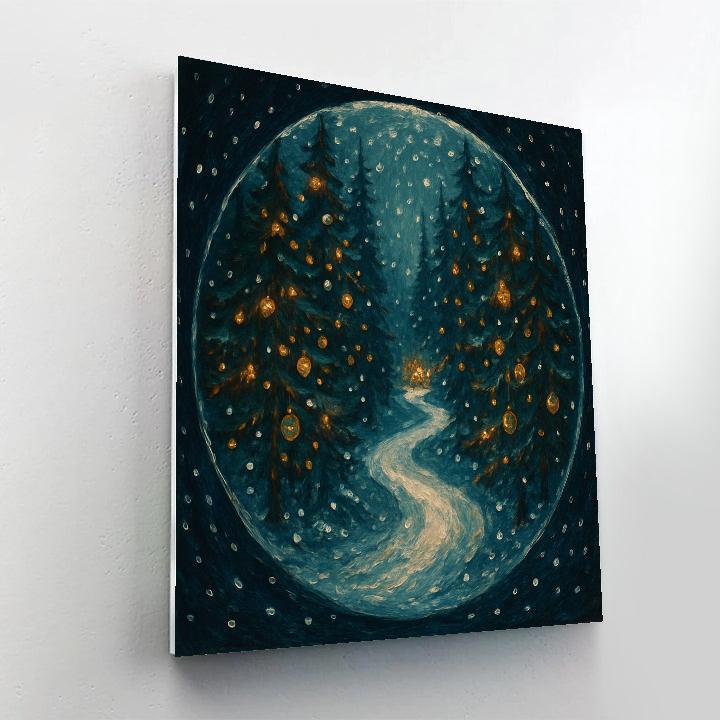 Snow Globe Forest Pathway DIY paint by numbers
