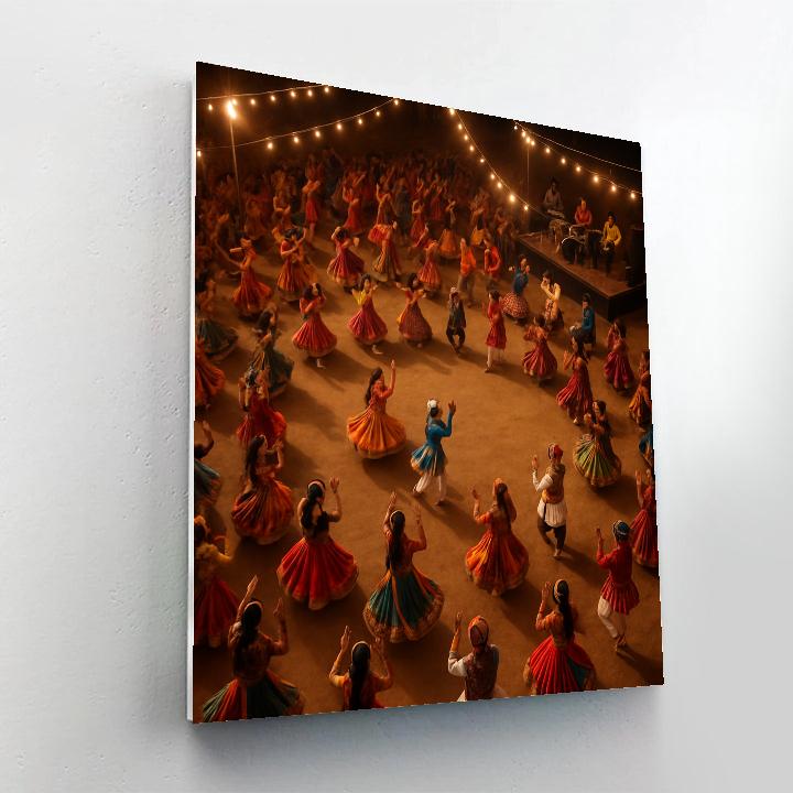 Garba Night Navratri Circle Dance In Ahmedabad DIY paint by numbers
