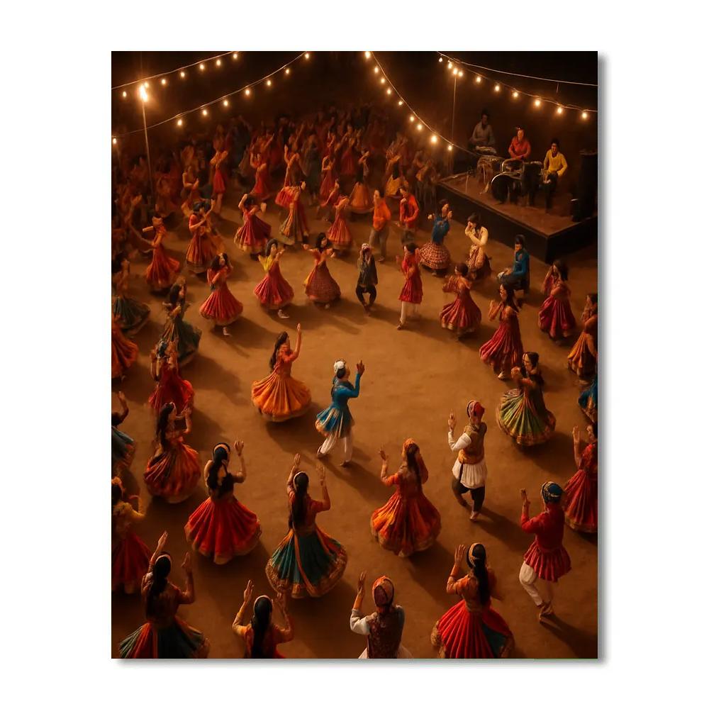Garba Night Navratri Circle Dance In Ahmedabad DIY paint by numbers