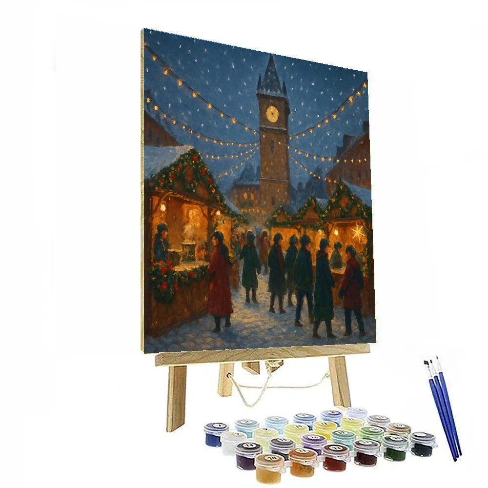Holiday Market Beneath The Clocktower paint by number