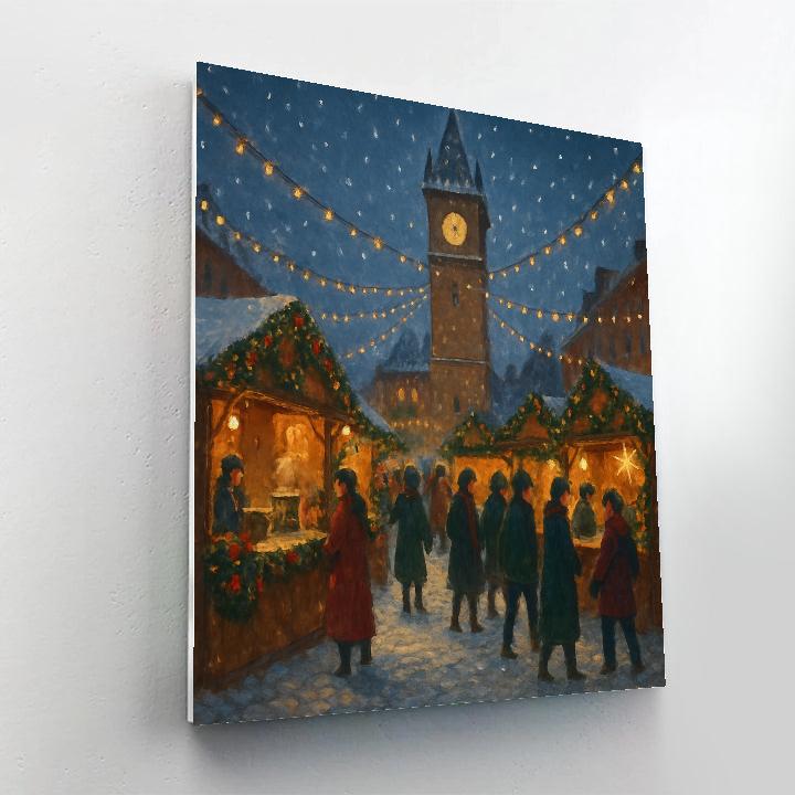 Holiday Market Beneath The Clocktower paint by number