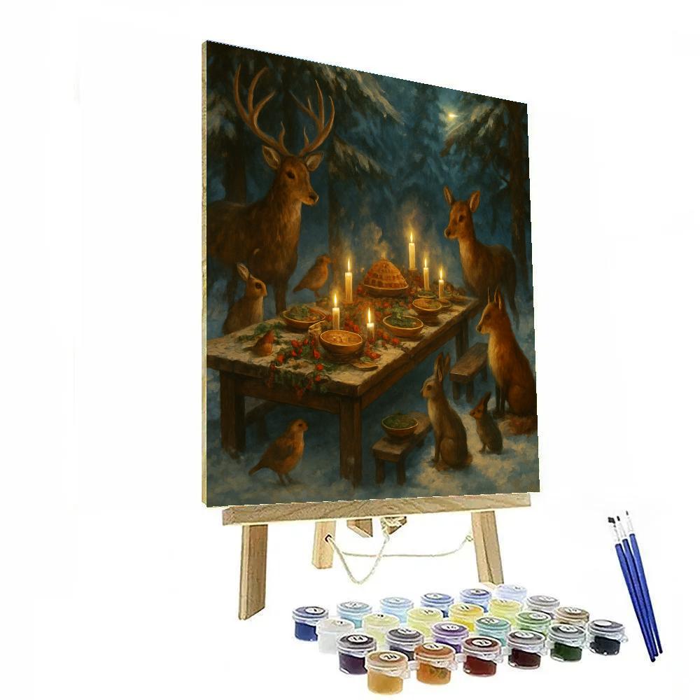 Christmas Feast In The Forest Clearing paint by number
