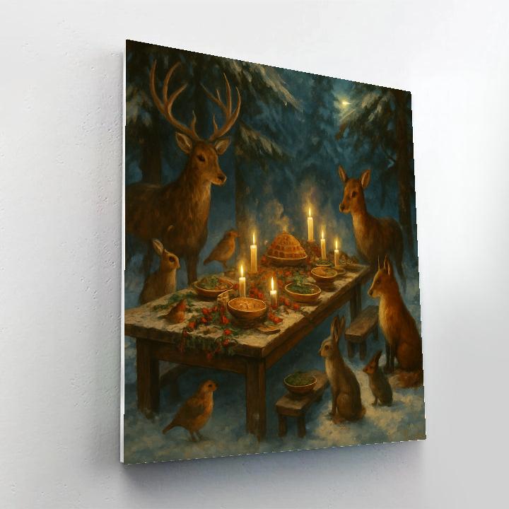 Christmas Feast In The Forest Clearing paint by number