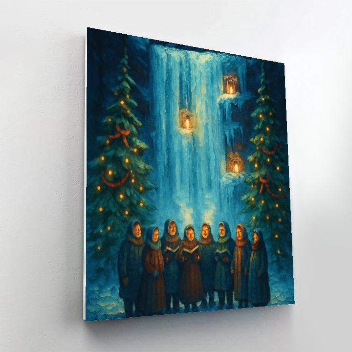 Caroling Under The Frozen Waterfall paint by color