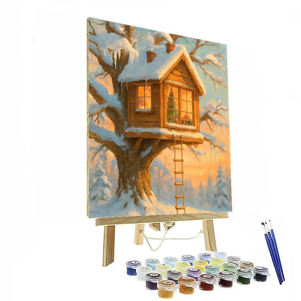 Christmas Morning In The Treehouse paint by number