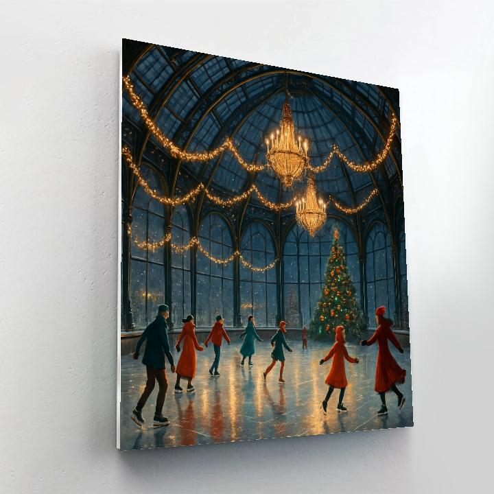 Ice Skaters Under The Glass Dome Numbered painting kits