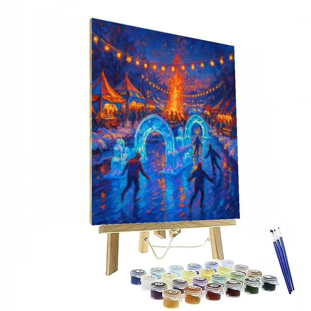 Winter Carnival On The Frozen River Numbered painting kits