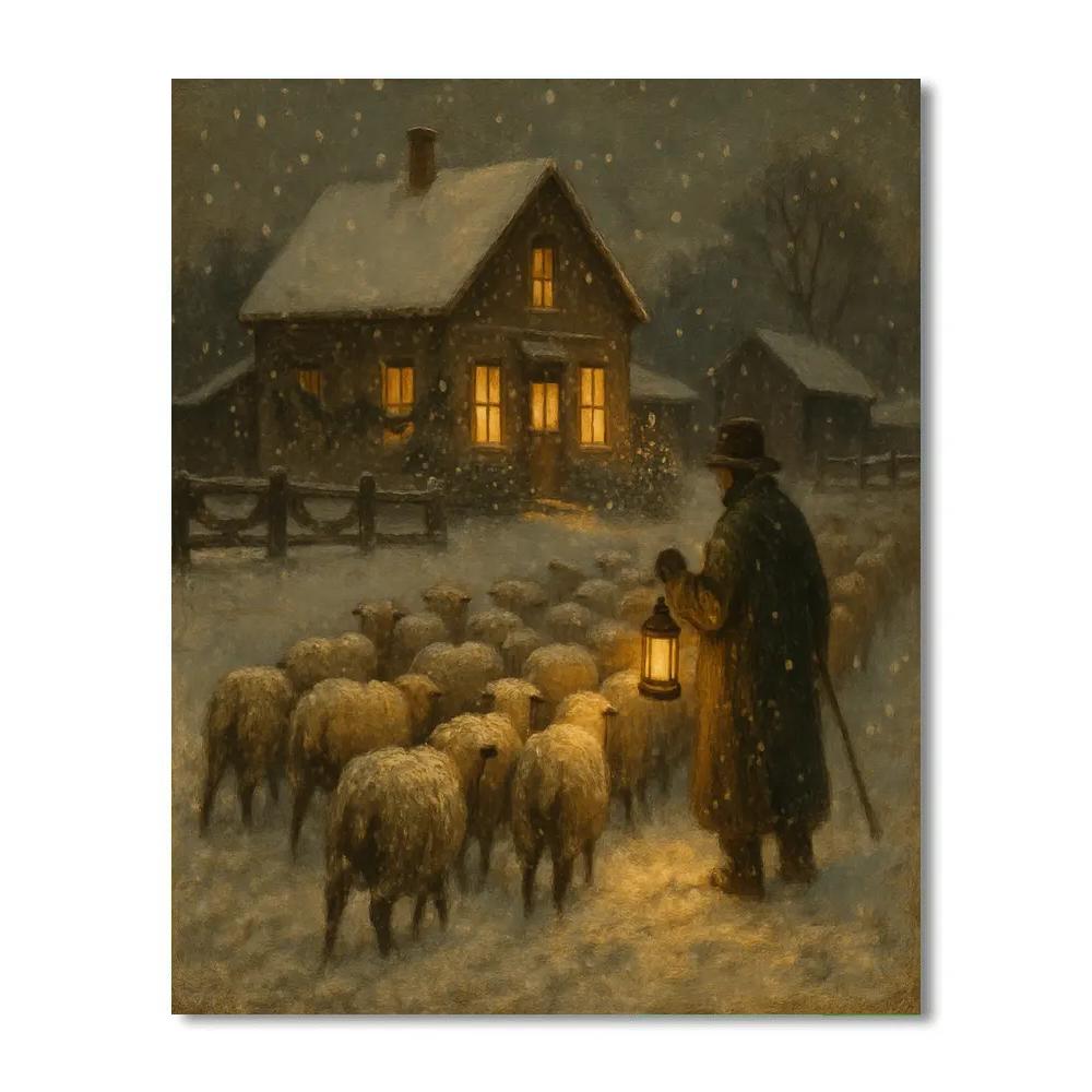 Christmas Flock Returning To The Farm Paint by numbers kits