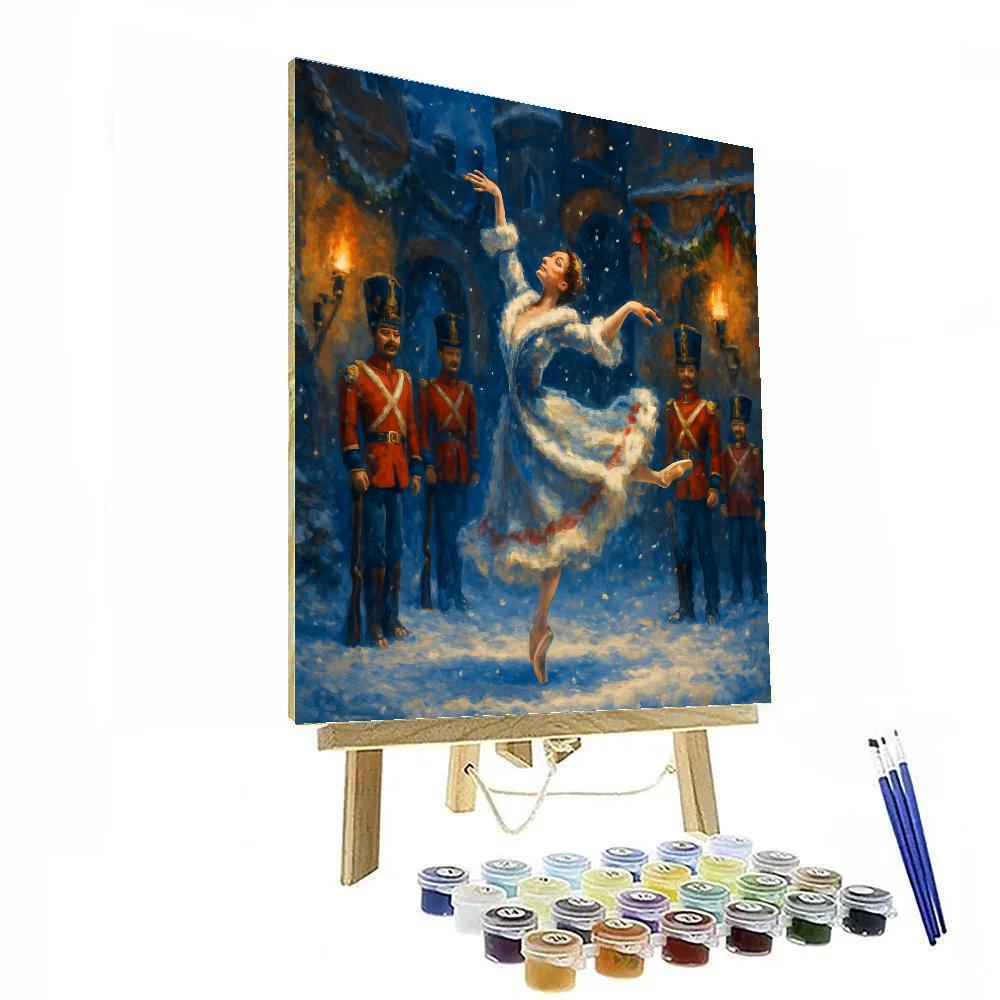 Nutcracker Ballet In The Snowy Courtyard Paint by numbers art