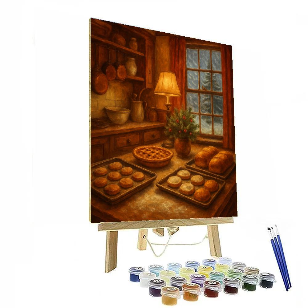 Holiday Baking Night In The Country Kitchen Painting by numbers kit
