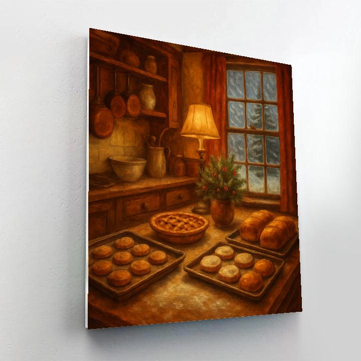 Holiday Baking Night In The Country Kitchen Painting by numbers kit