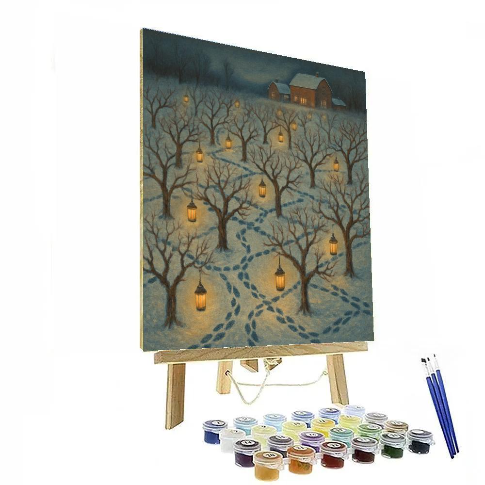 Christmas Lanterns In The Orchard Maze Painting by numbers kit