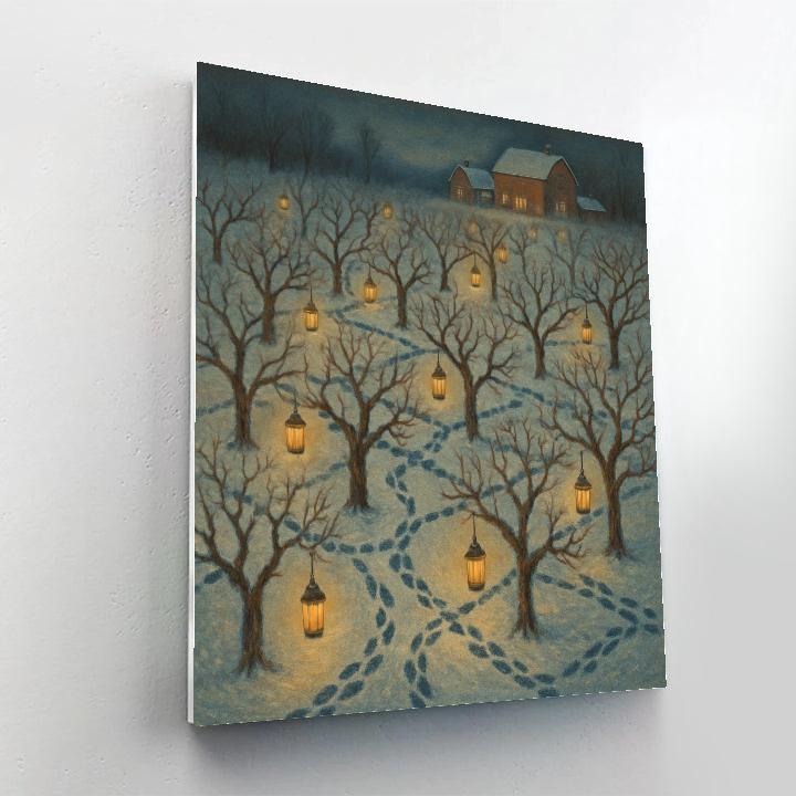 Christmas Lanterns In The Orchard Maze Painting by numbers kit