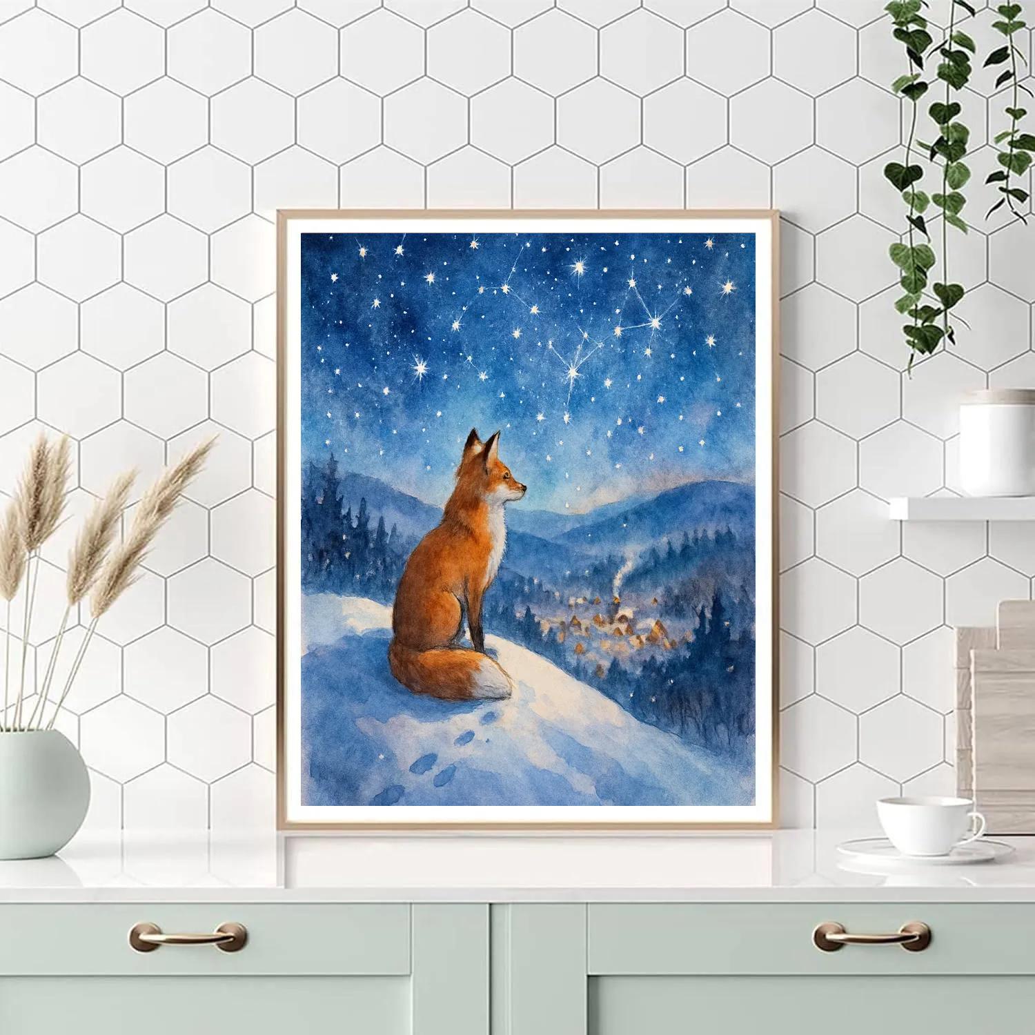 Christmas Stargazer Fox On The Hill Numbered painting kits