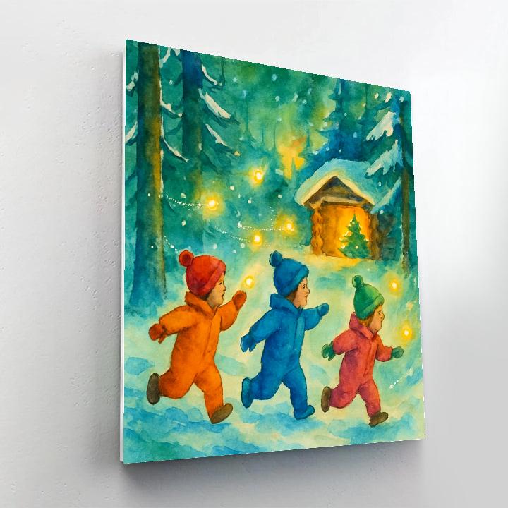 Christmas Firefly Forest For Children Painting by numbers kit