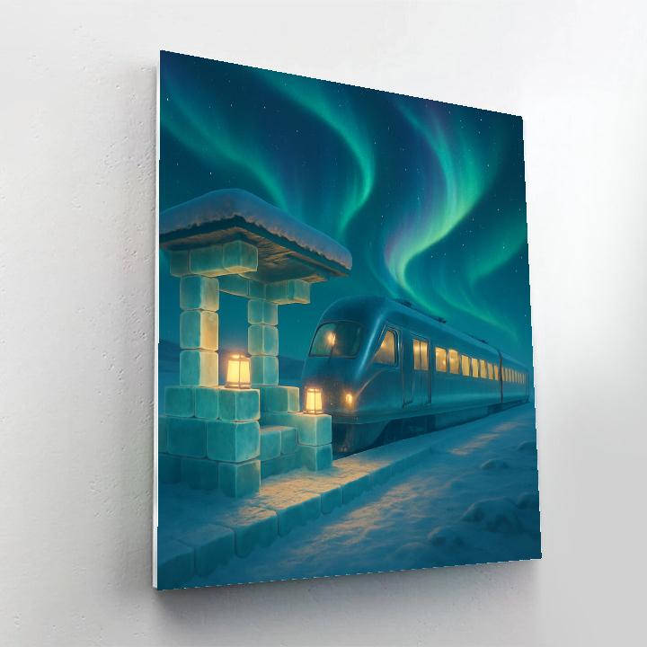 Christmas Polar Train Station Numbered painting kits