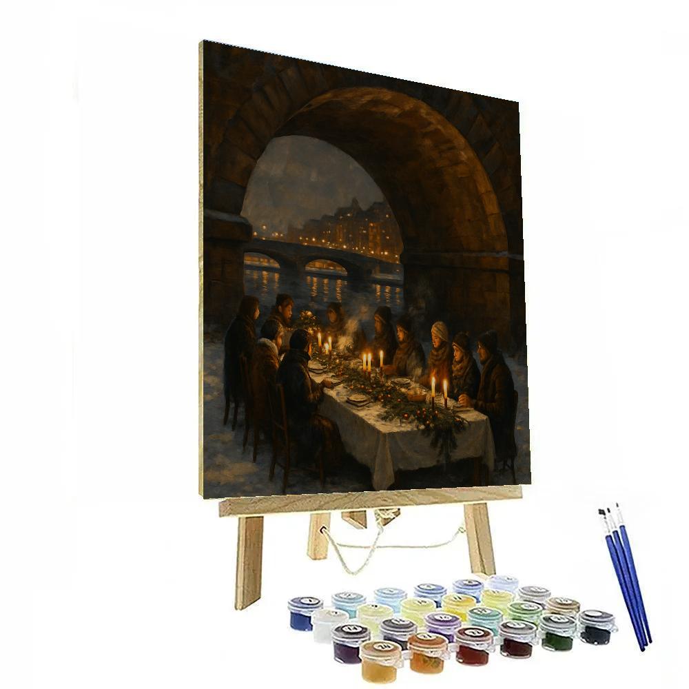 Holiday Feast Beneath The City Bridge Numbered painting kits