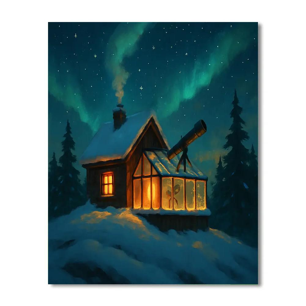 Christmas Stargazer Cabin Observatory DIY paint by numbers