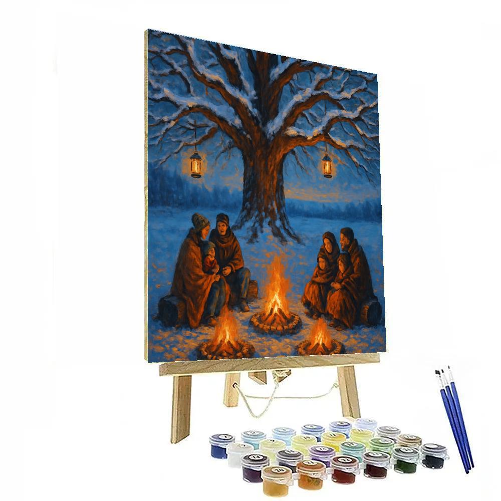Christmas Firelight Under The Old Oak paint by color