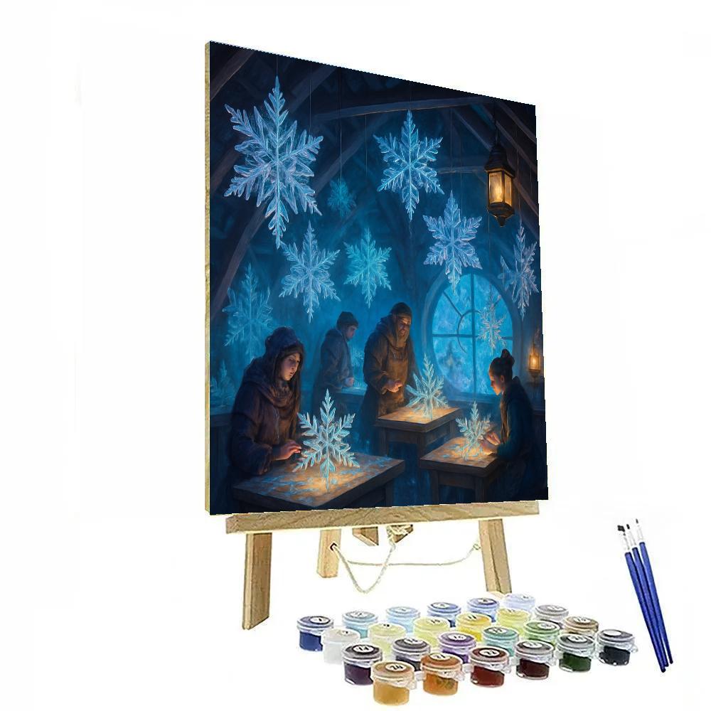 Snowflake Workshop In The Attic paint by numbers