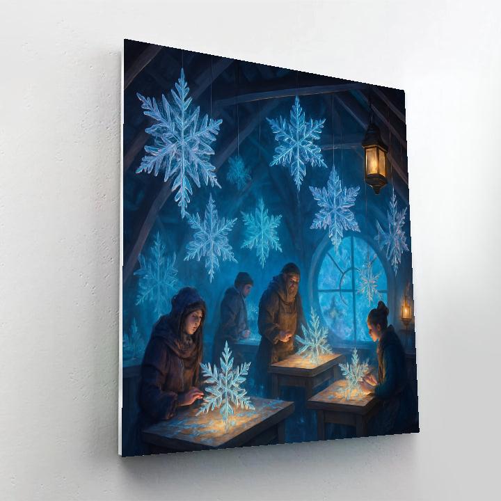 Snowflake Workshop In The Attic paint by numbers