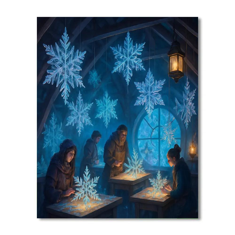 Snowflake Workshop In The Attic paint by numbers