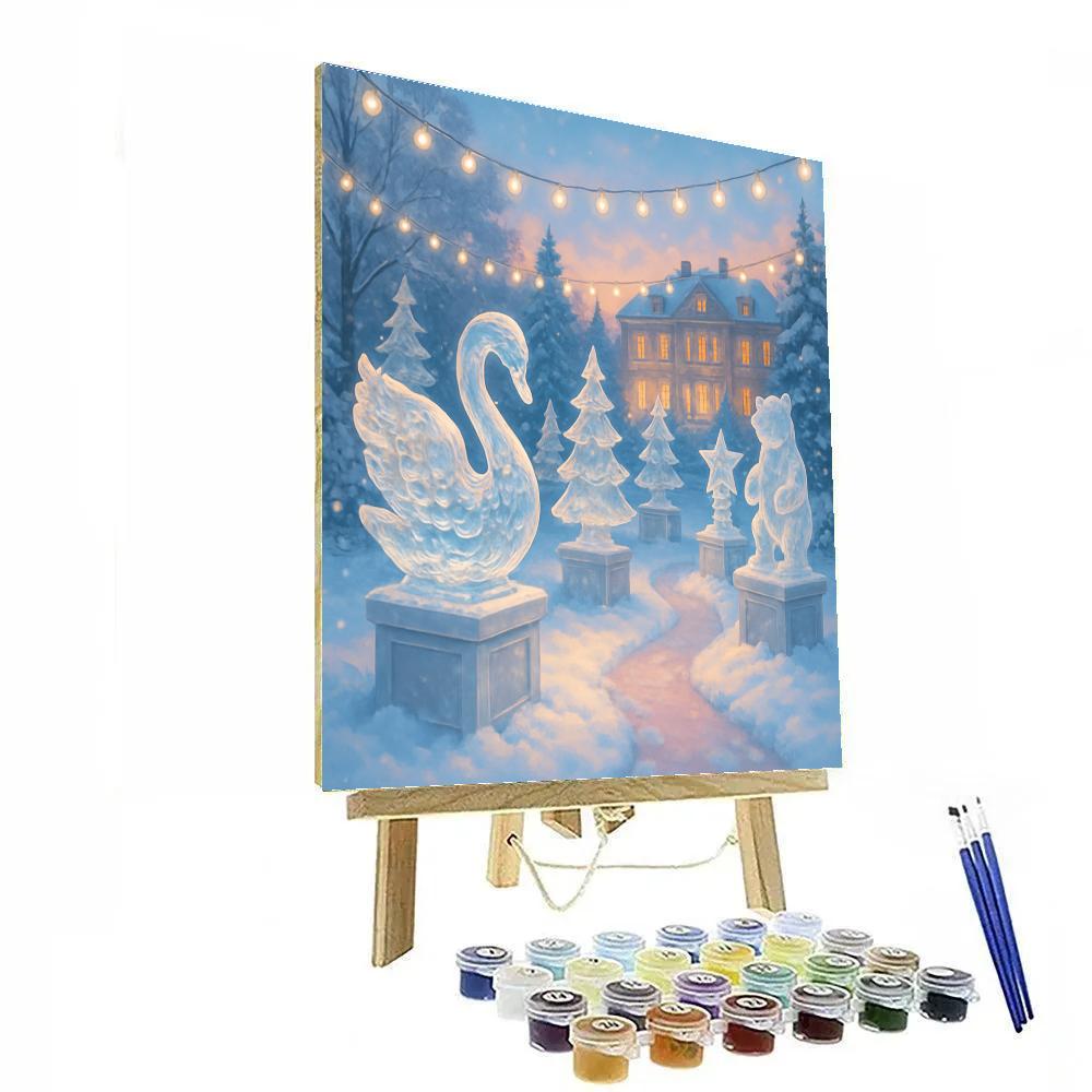 Christmas Ice Sculpture Garden At Twilight DIY paint by numbers