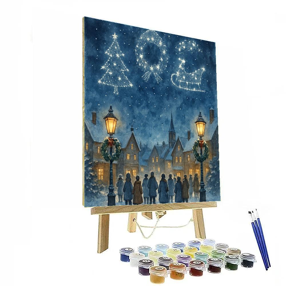 Holiday Constellation Over The Village Square paint by color