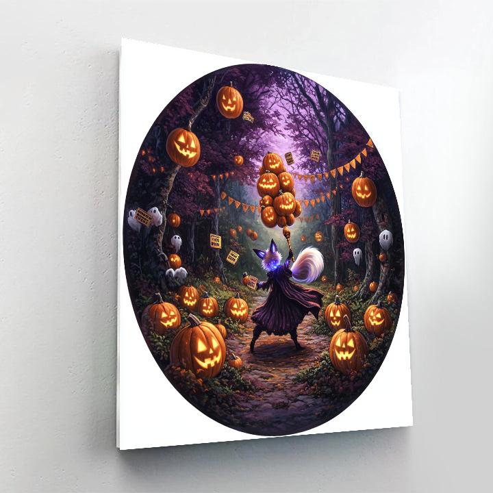 Halloween Carnival Of The Lantern Fox paint by numbers