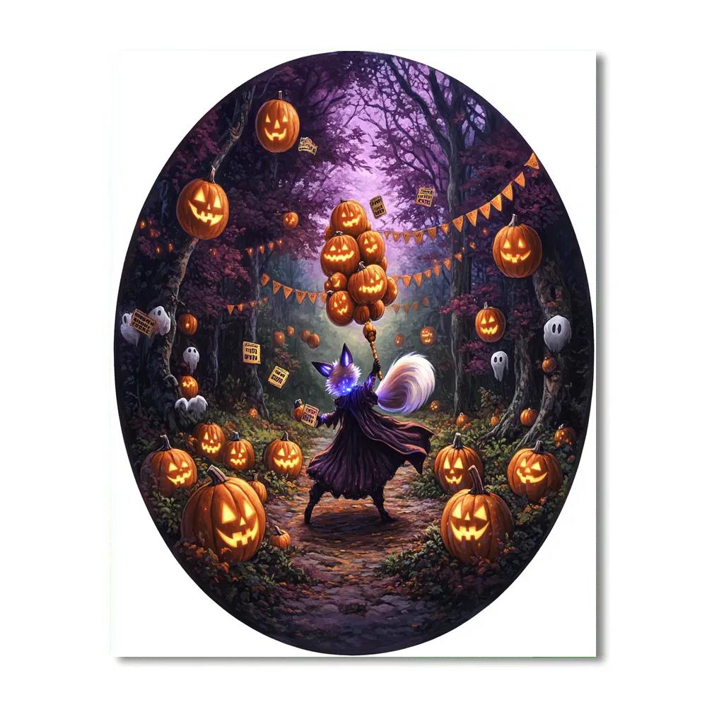 Halloween Carnival Of The Lantern Fox paint by numbers