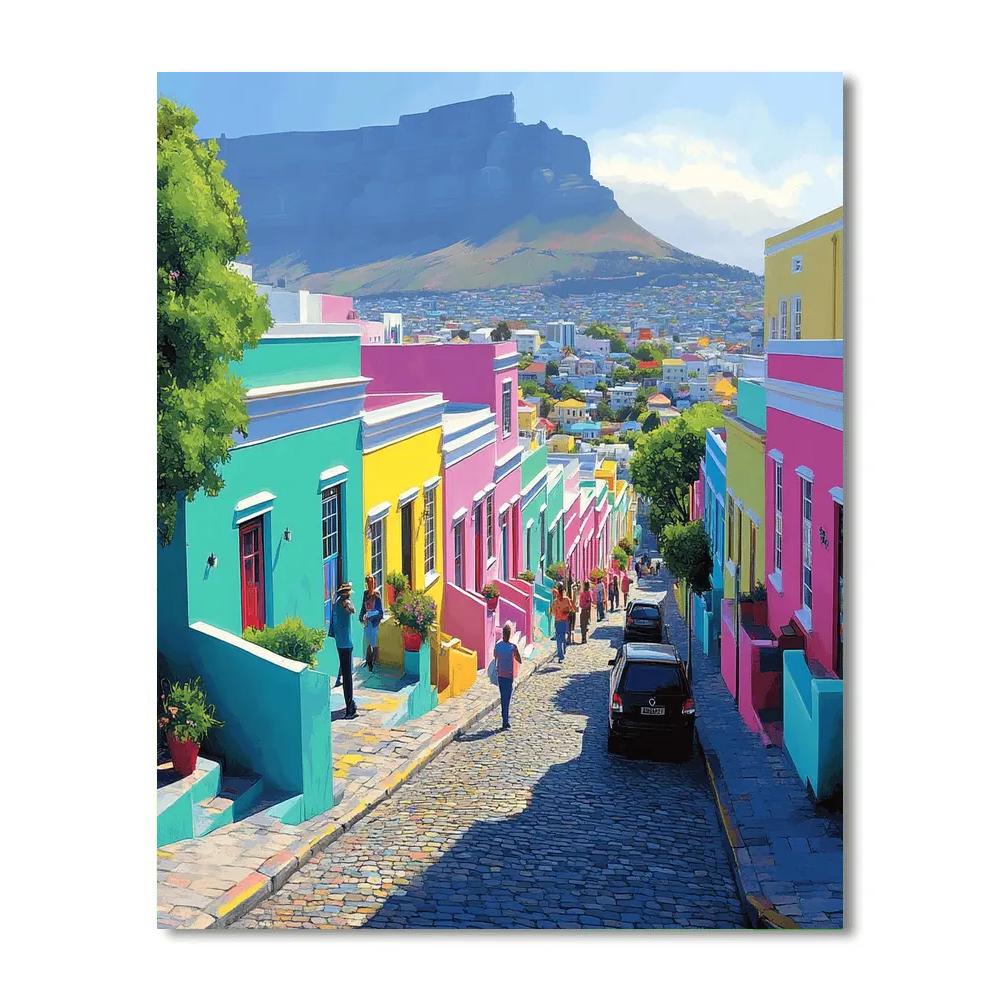 Colorful Streets Of Bo Kaap Cape Town South Africa paint by numbers
