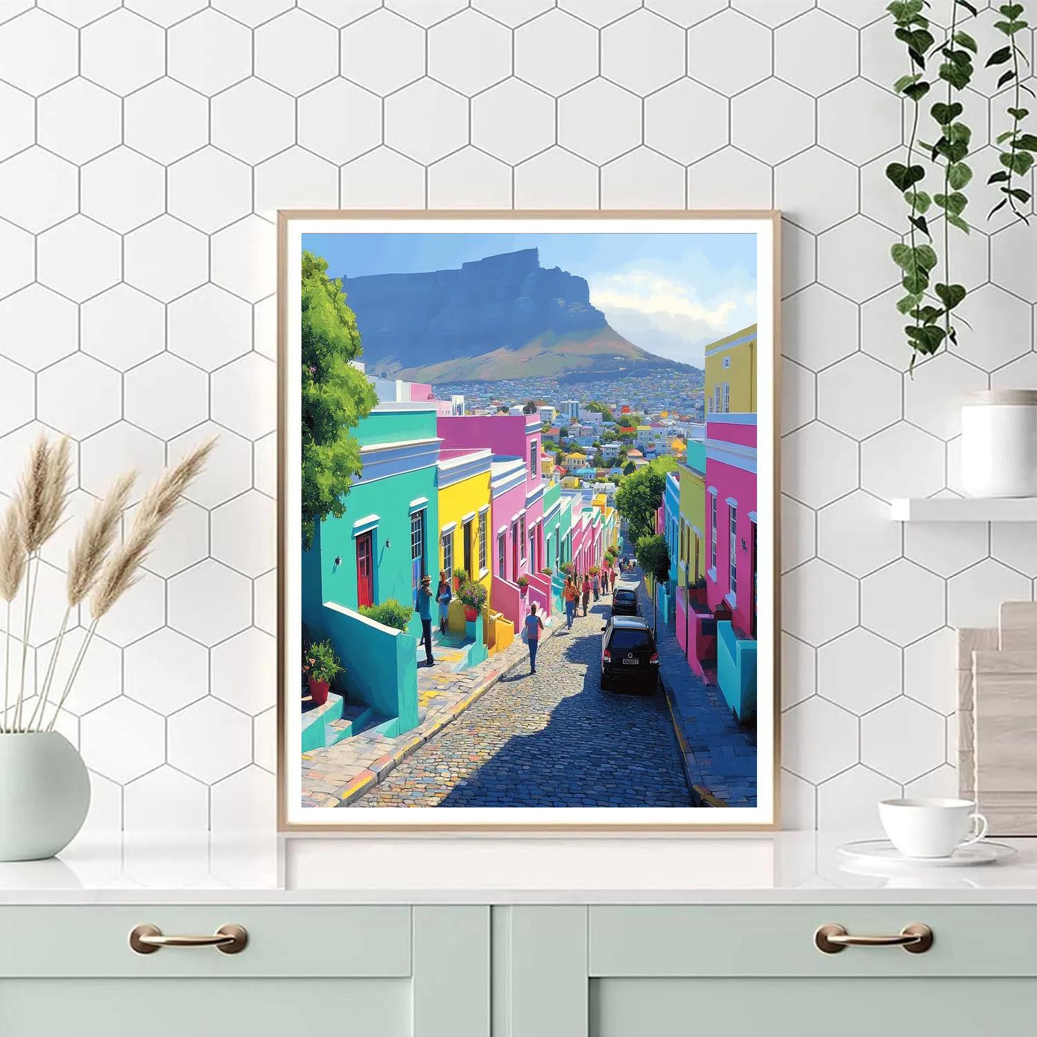 Colorful Streets Of Bo Kaap Cape Town South Africa paint by numbers