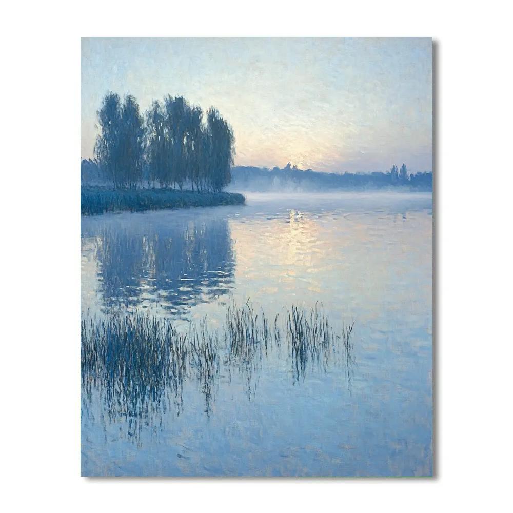 Monet Inspired Misty Lakeside Morning painting number kit