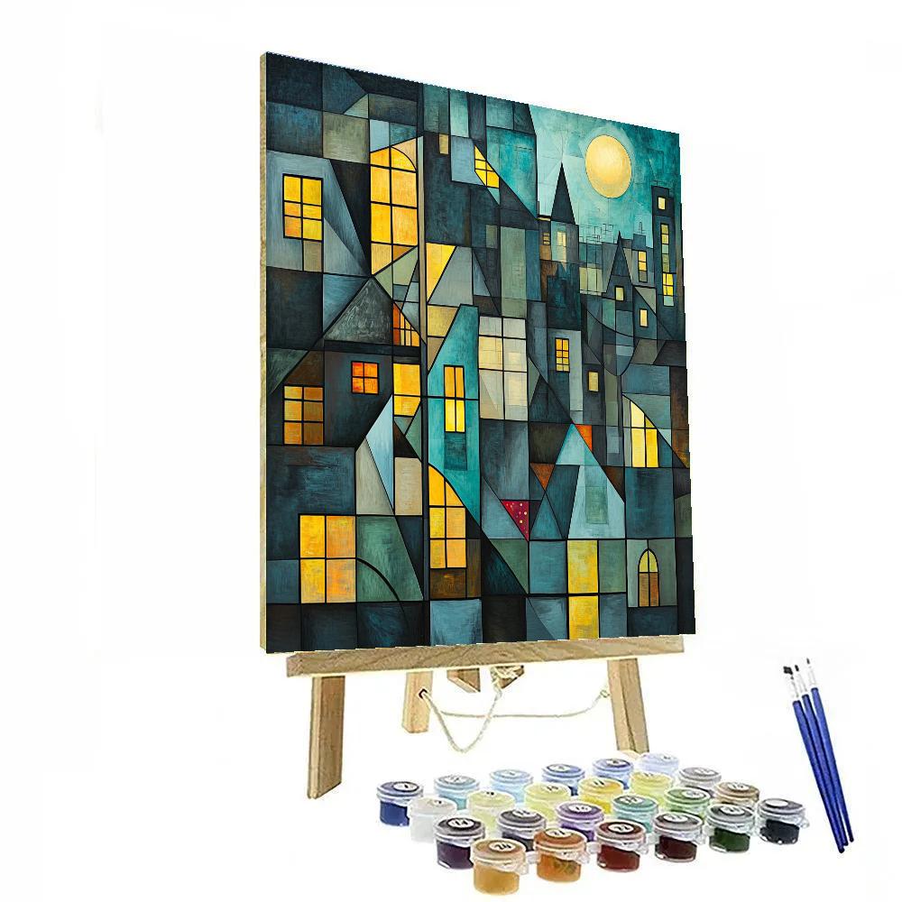 Picasso Inspired Cubist Citylights Numbered painting kits