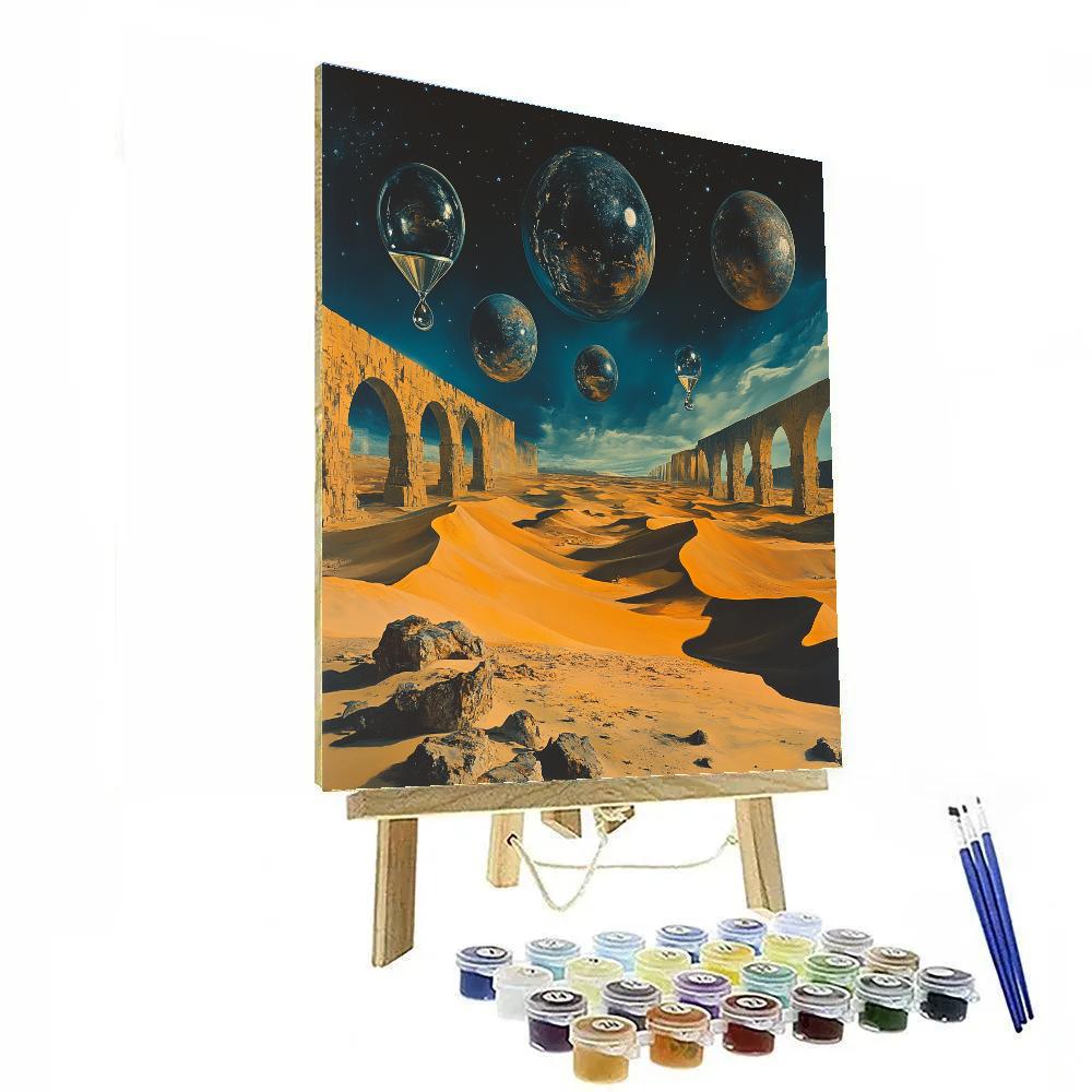 Salvador Dali Inspired Desert Planetscape paint by number