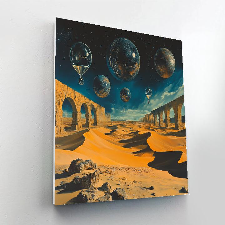 Salvador Dali Inspired Desert Planetscape paint by number