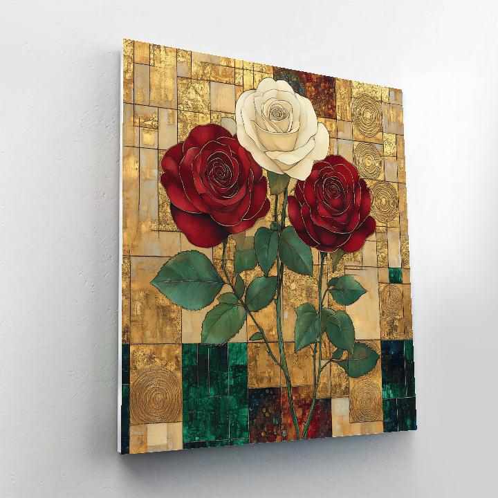 Gustav Klimt Inspired Golden Garden Of Roses DIY paint by numbers