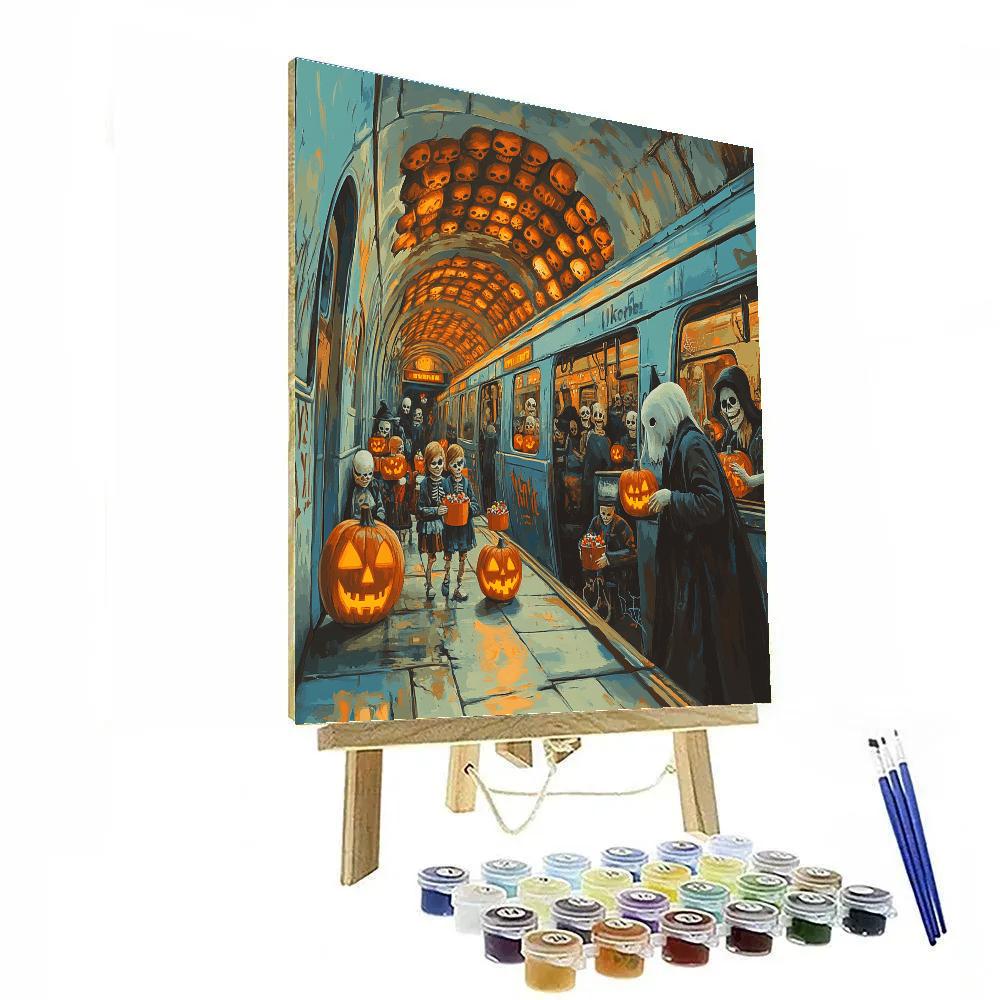 Subway Car To The Halloween Underworld Numbered painting kits